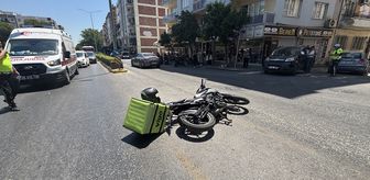 Efeler'de hafif ticari araçla çarpışan motosiklet sürücüsü yaralandı