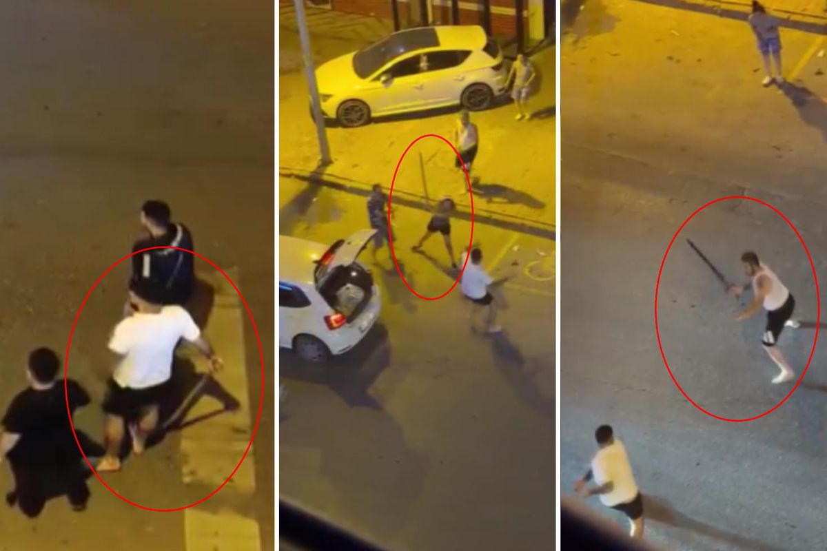 Görüntüler korkunç! Sokak kavgasında kılıçlar konuştu, ortalık bir anda savaş alanına döndü