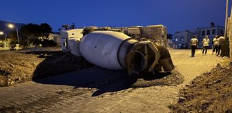 Kahramanmaraş'ta beton mikserinin devrilmesi sonucu 1 kişi yaralandı