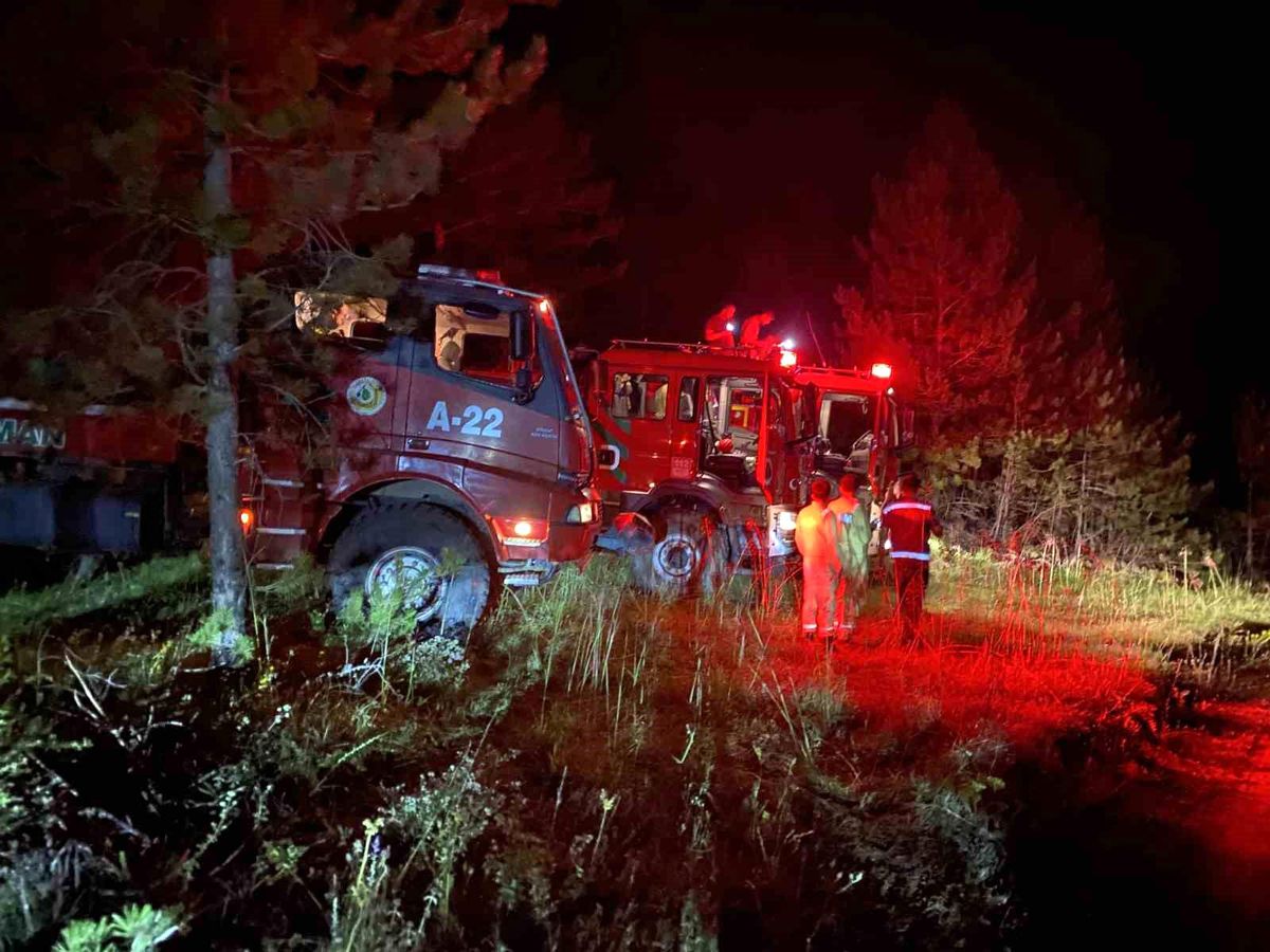 Kastamonu'da ormanlık alana sıçrayan ev yangını söndürme çalışmaları