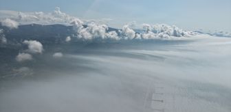 Sinop'ta etkili olan 'sis denizi' dronla görüntülendi