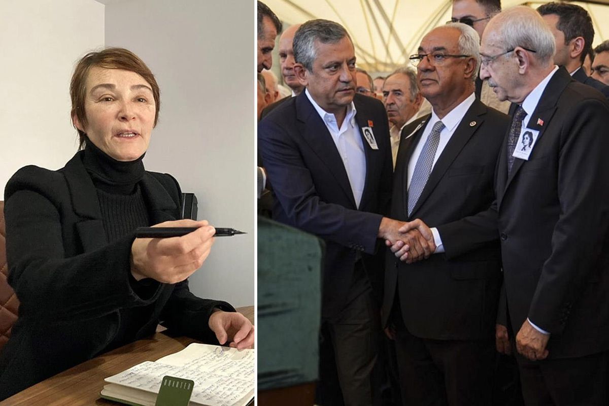 Olcay Baykal'ın cenaze töreninden bir görüntü.