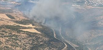 Balıkesir'de arazi yangınına müdahale ediliyor