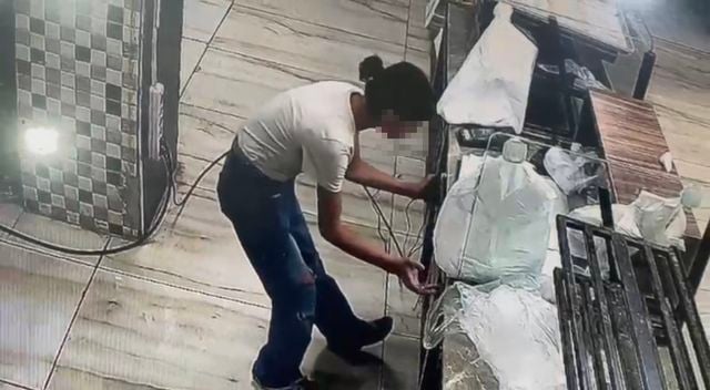 Moments of theft captured on camera