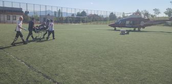 Konya'da hava ambulansı rahatsızlanan hasta için havalandı