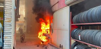 Mersin'de otomobil lastiği tamiri yapılan iş yerinde çıkan yangın söndürüldü