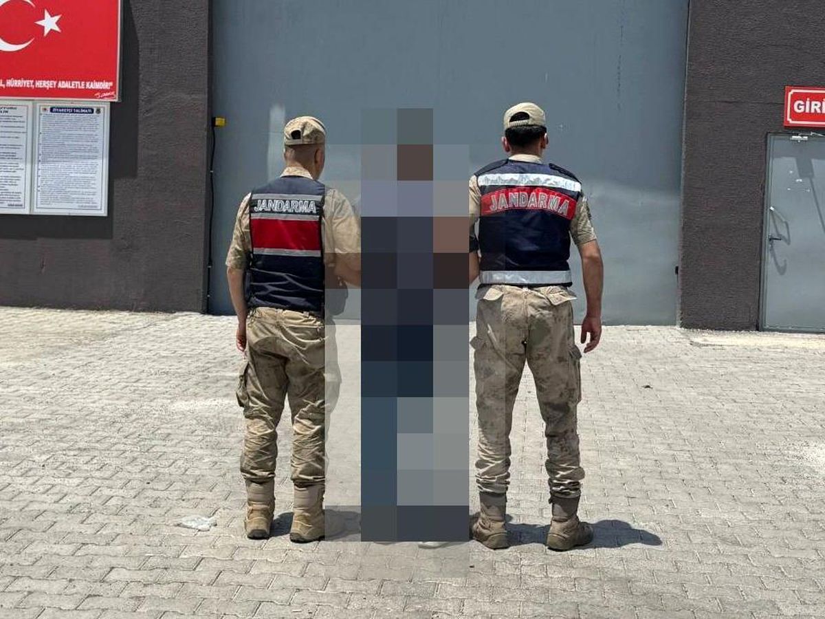 Ceylanpınar İlçe Jandarma Komutanlığı ekiplerinin operasyonuyla yakalanan şahıs.