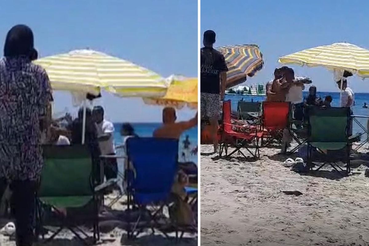 Çeşme'de plajda 'Şemsiyeni açamazsın' kavgası