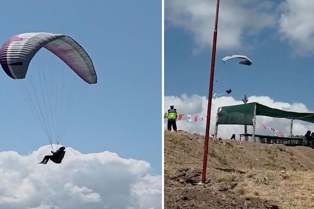 Çorum'da yamaç paraşütü pilotunun düşme anı kamerada