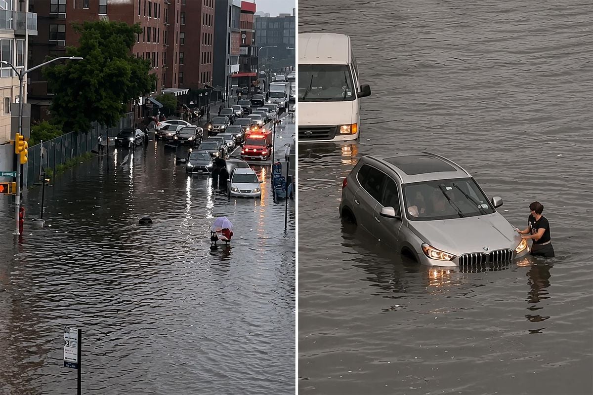 New York ve New Jersey'de sel baskını nedeniyle araçlar su altında kaldı.