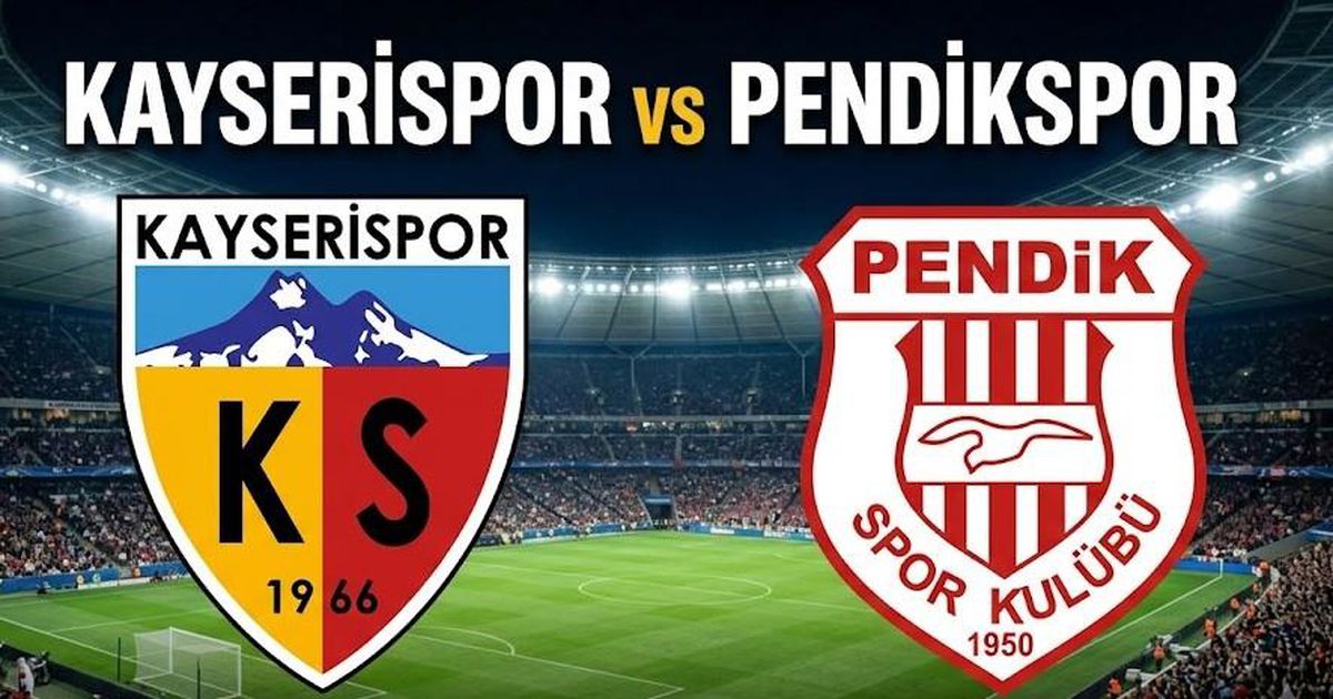 Kayserispor ve Pendikspor futbolcuları sahada mücadele ederken