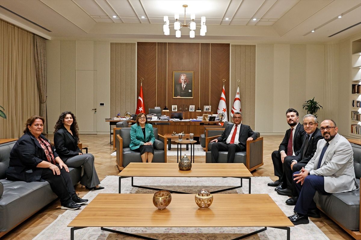KKTC Cumhurbaşkanı Erhürman, Gaziantep Büyükşehir Belediye Başkanı Şahin'i kabul etti