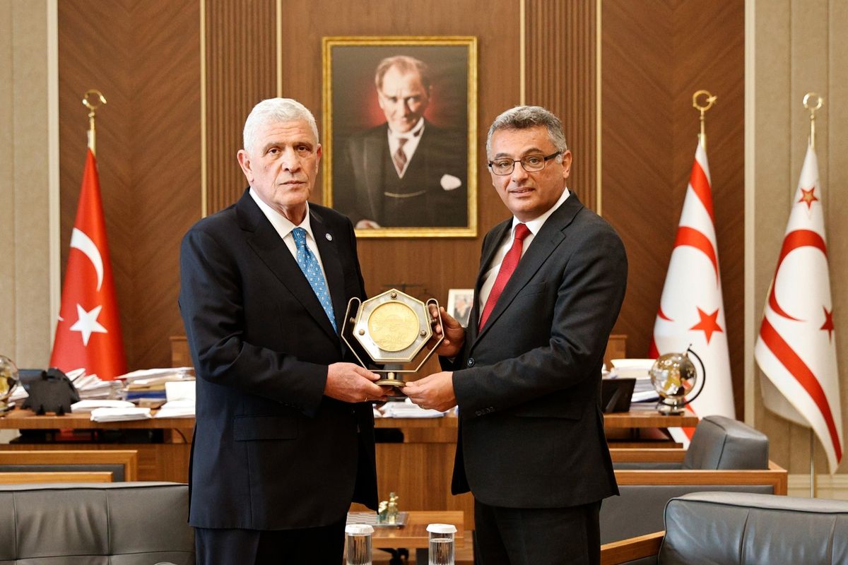KKTC Cumhurbaşkanı Erhürman, İYİ Parti Genel Başkanı Dervişoğlu ve beraberindeki heyeti kabul etti