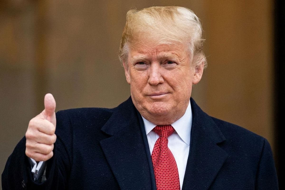 ABD Başkanı Donald Trump'ın 2026 Dünya Kupası finali hakkında yorum yaparken çekilmiş bir fotoğrafı.