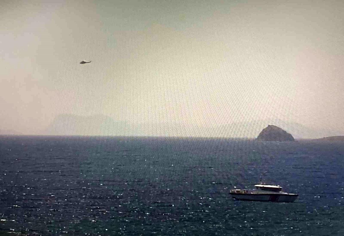Bodrum açıklarında jet ski kazası sonrası arama kurtarma çalışması.