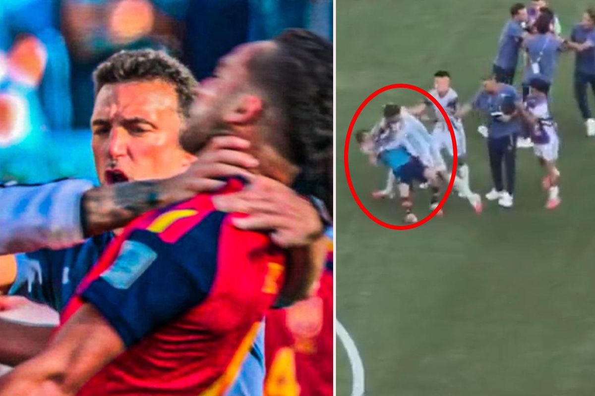 FIFA 2026 Dünya Kupası final maçında Arjantinli Leandro Paredes'in İspanyol oyunculara müdahalesi.
