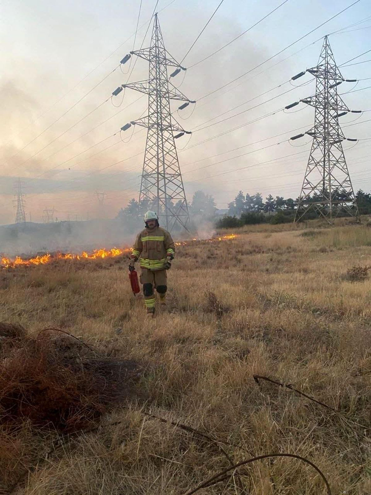 Hatay Erzin'de trafoda başlayan ve otluk alana sıçrayan yangın söndürüldü.
