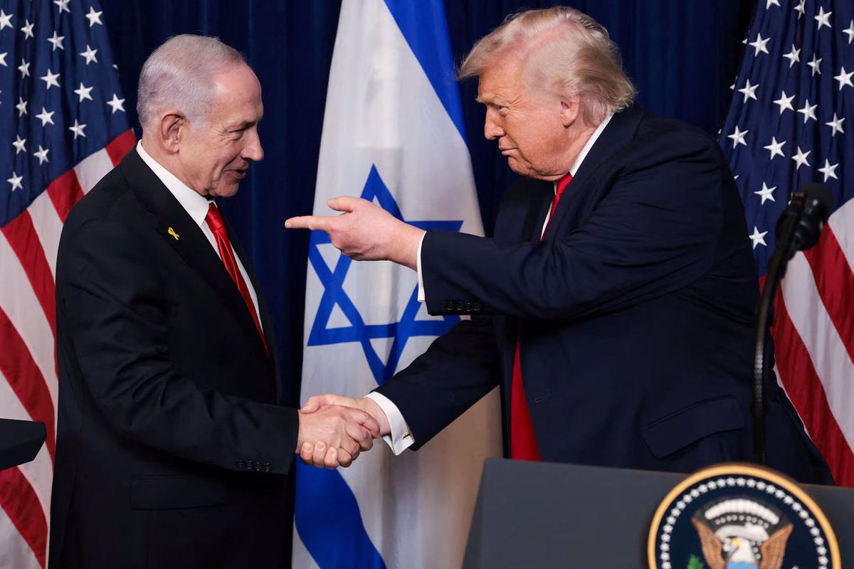 ABD Başkanı Donald Trump'ın Netanyahu hakkında konuştuğu bir fotoğraf.