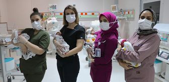 Van'da dördüz prematüre bebekler 34 gün sonra sağlıkla taburcu edildi