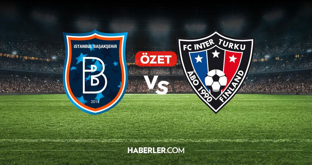 Başakşehir ve Inter Turku futbolcuları sahada mücadele ederken