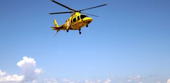 Iğdır'da düşüp beyin kanaması geçiren bebek ambulans helikopterle Erzurum'a getirildi
