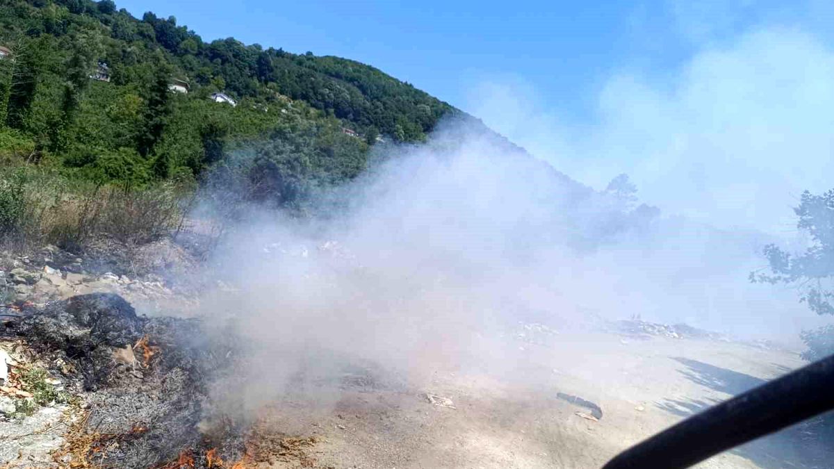 Zonguldak Alaplı'da atık alanında çıkan yangın söndürüldü.