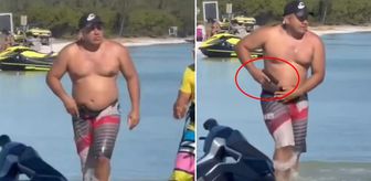 Mayosundan silahını çıkarıp tetiğe bastı! Plaj çığlık sesleriyle inledi