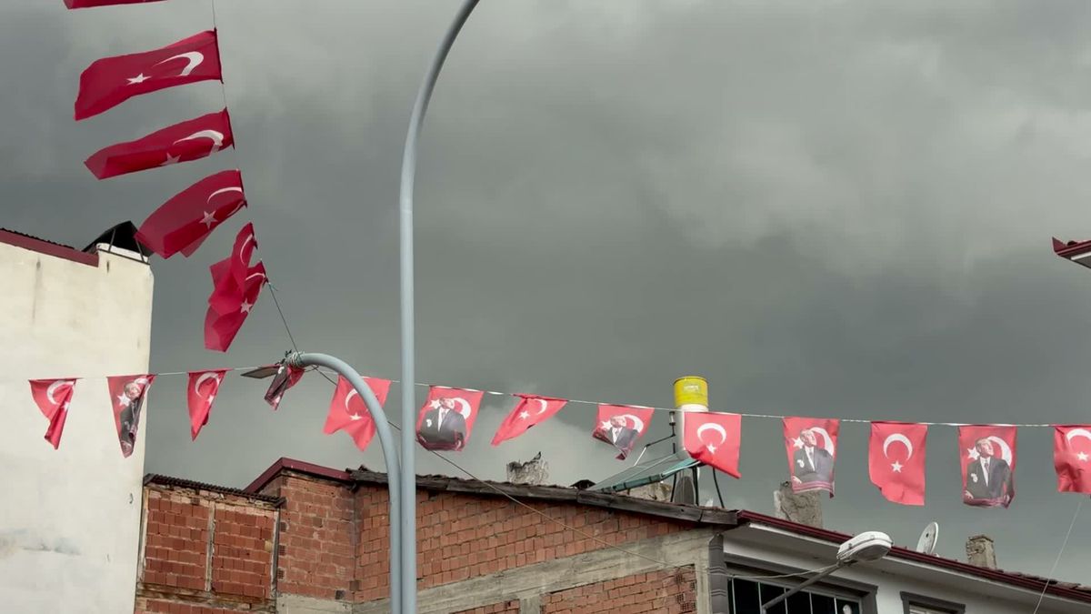 Amasya'nın Taşova ilçesinde fırtına sonrası hasar görmüş çatılar ve yıkılmış ağaçlar.