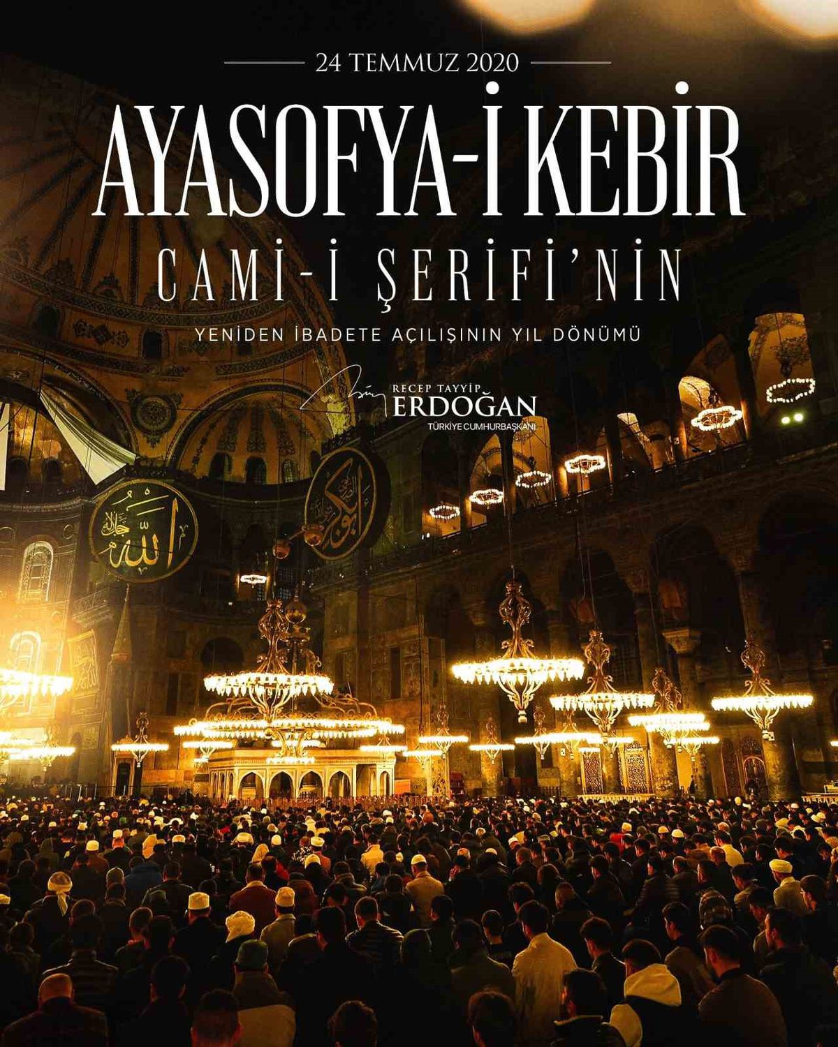 Erdoğan: Ayasofya'nın dirilişi mübarek olsun
