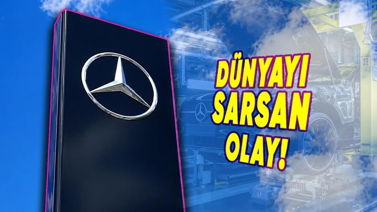 Mercedes A-Serisi'nin test sürüşü sırasında devrildiği anı gösteren bir görsel.