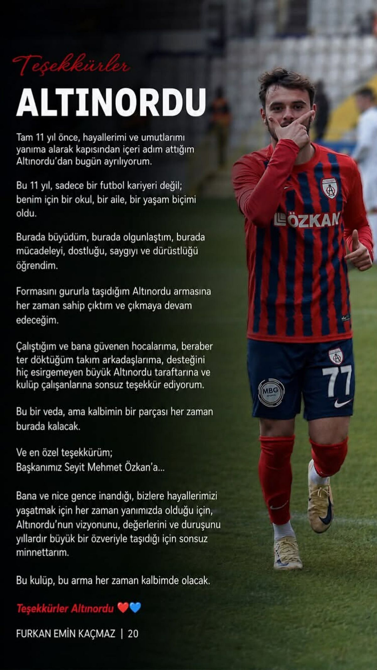 Altınordu'da çifte veda
