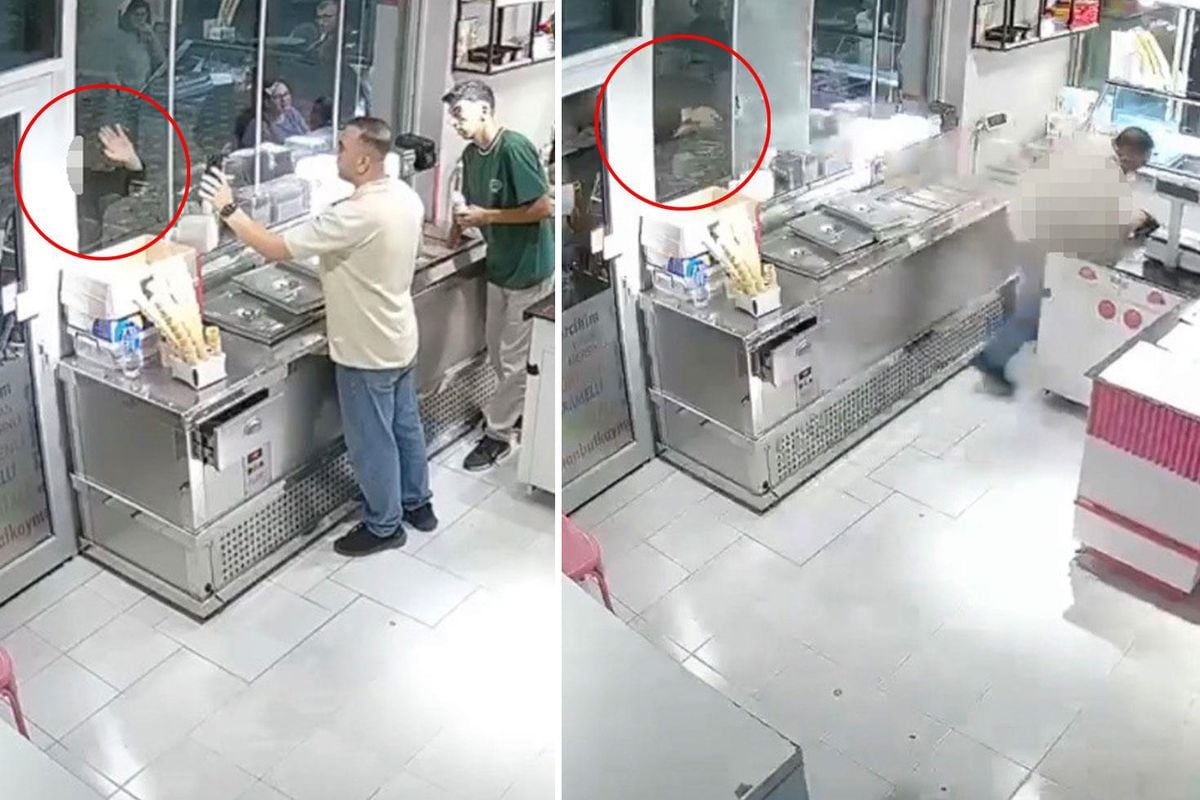 Adana'da dondurmacı cinayetinin gerçekleştiği anları gösteren güvenlik kamerası görüntüsü.