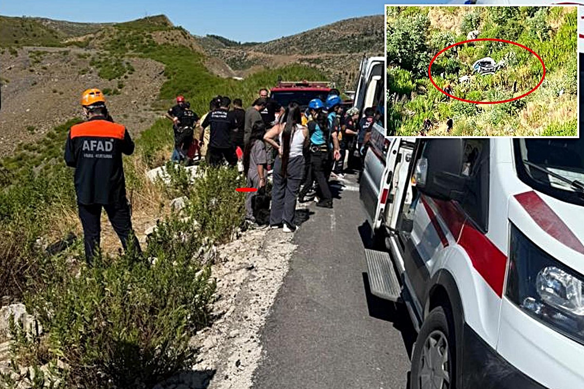 Antalya'da korkunç kaza: Uçuruma yuvarlanan otomobildeki 5 kişi can verdi