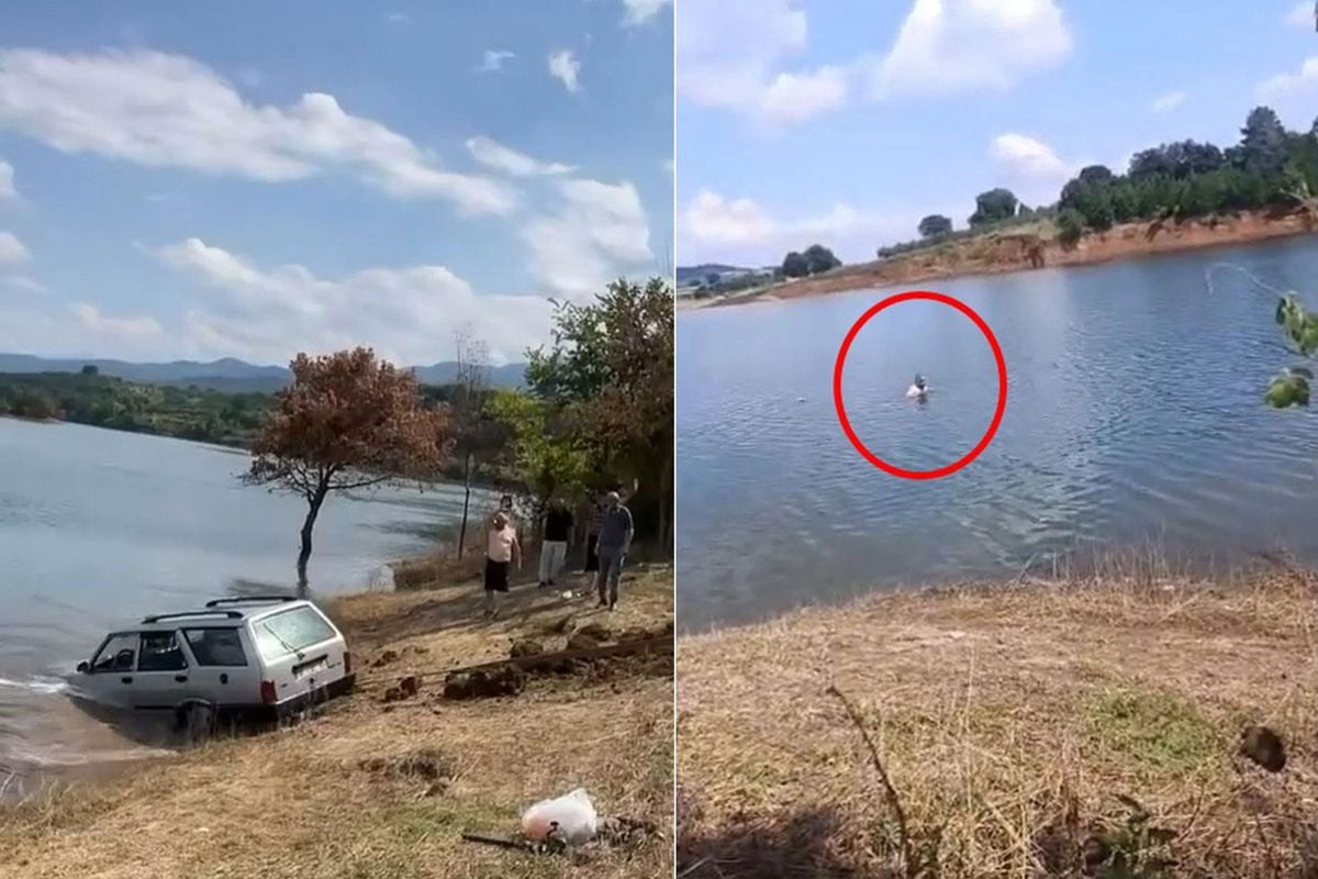 Baraja uçan otomobilden son anda atladı