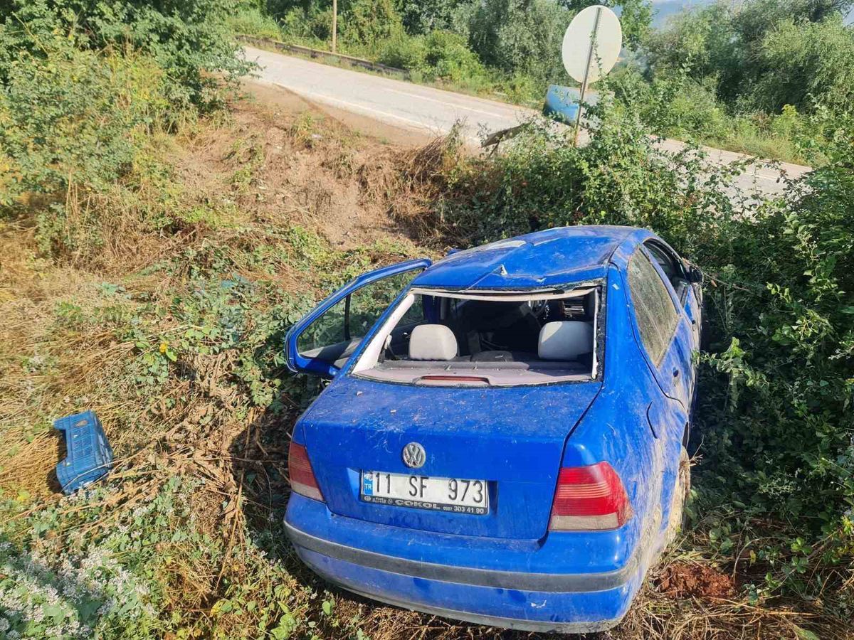 Bilecik'te Takla Atan Otomobilde 1 Yaralı
