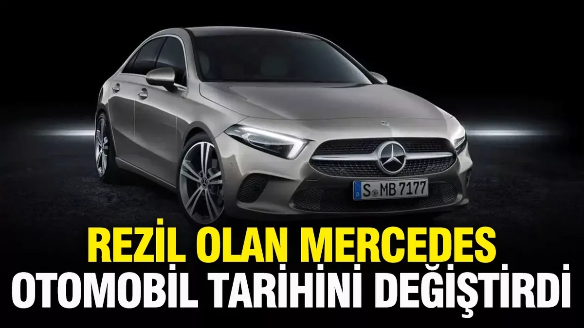 Mercedes-Benz A Serisi'nin geyik testinde devrildiği anı gösteren bir görsel.