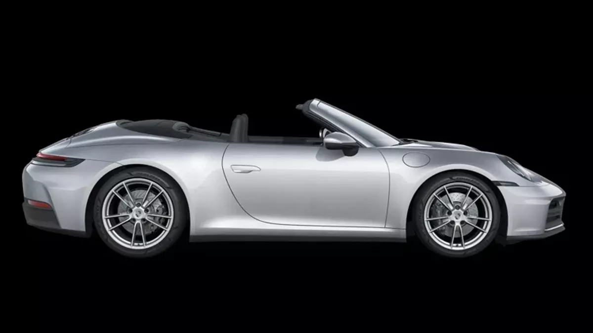 Porsche logosu ve bir otomobil görseli