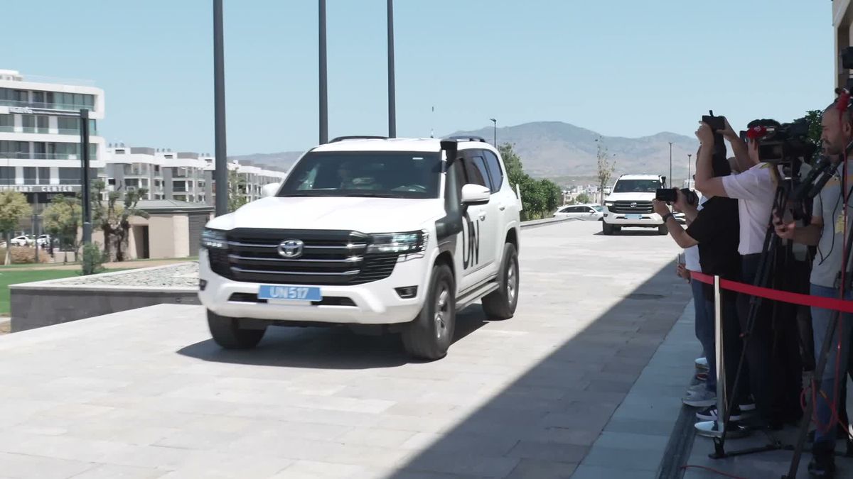 BM Genel Sekreteri Antonio Guterres ve KKTC Cumhurbaşkanı Tufan Erhürman'ın görüşmesinden bir kare.