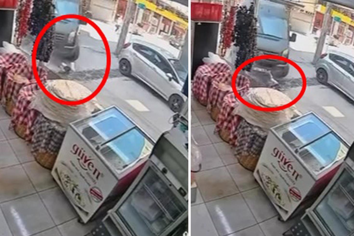 Kargo minibüsü çocuğu altına aldı, o anlar kamerada