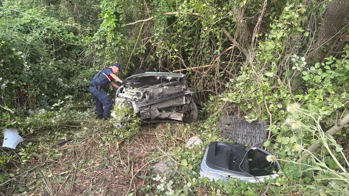 Bilecik'te şarampole devrilen otomobildeki 1 kişi öldü, 1 kişi yaralandı