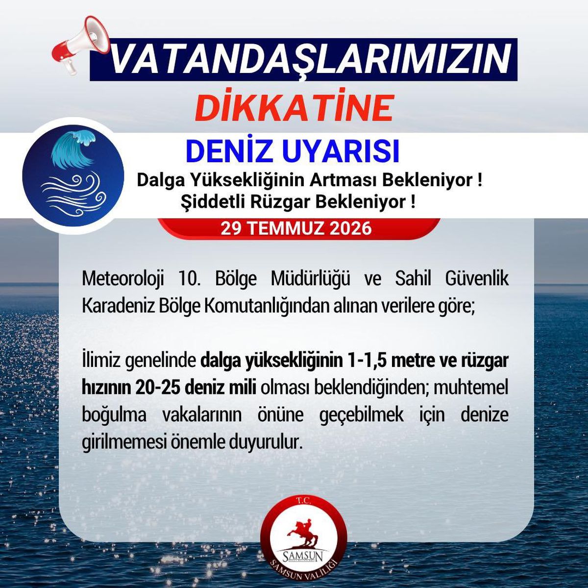 Karadeniz’de yüksek dalga uyarısı: 'Denize girmeyin'