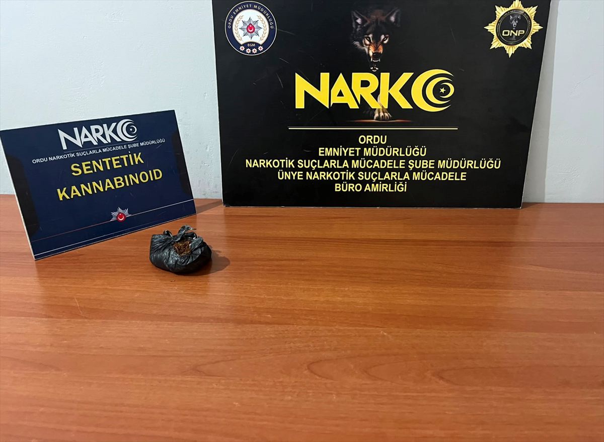 Ordu'daki uyuşturucu operasyonunda 1 şüpheli tutuklandı