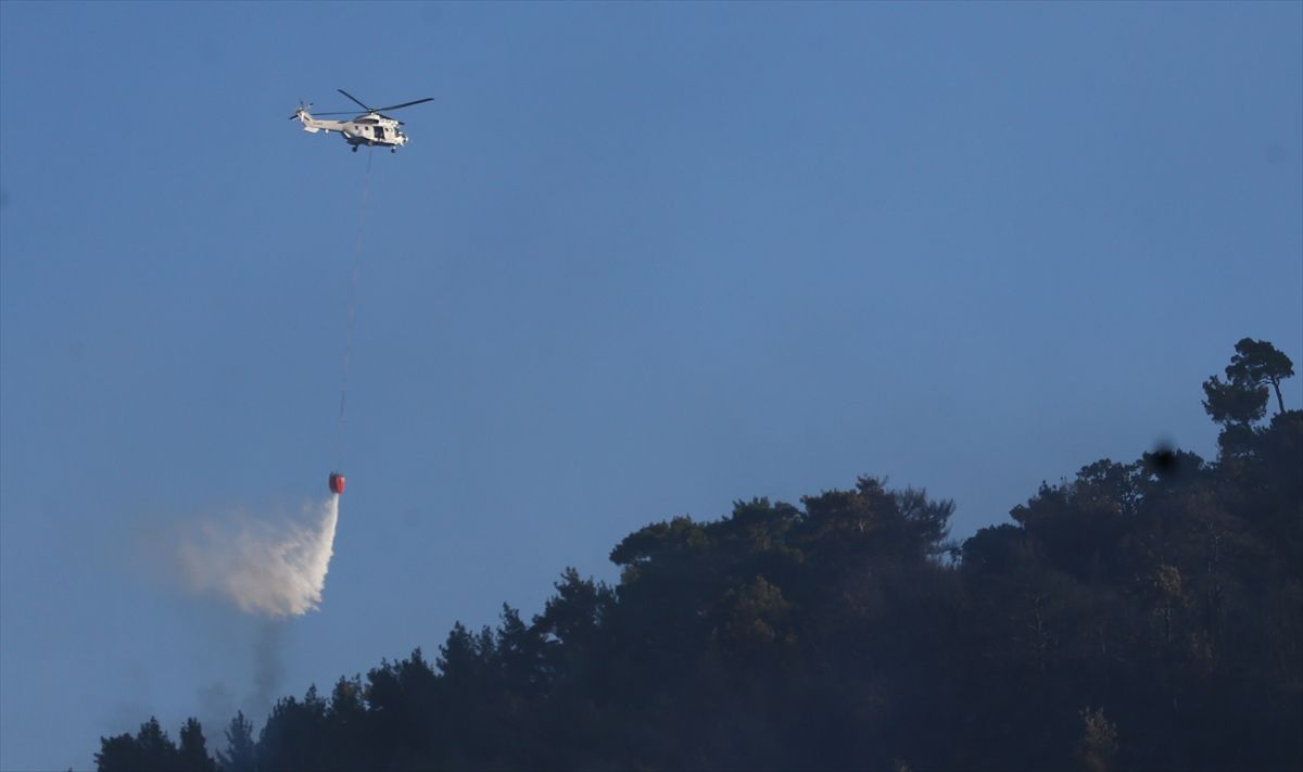 Çanakkale Ayvacık'taki orman yangınına müdahale sürüyor