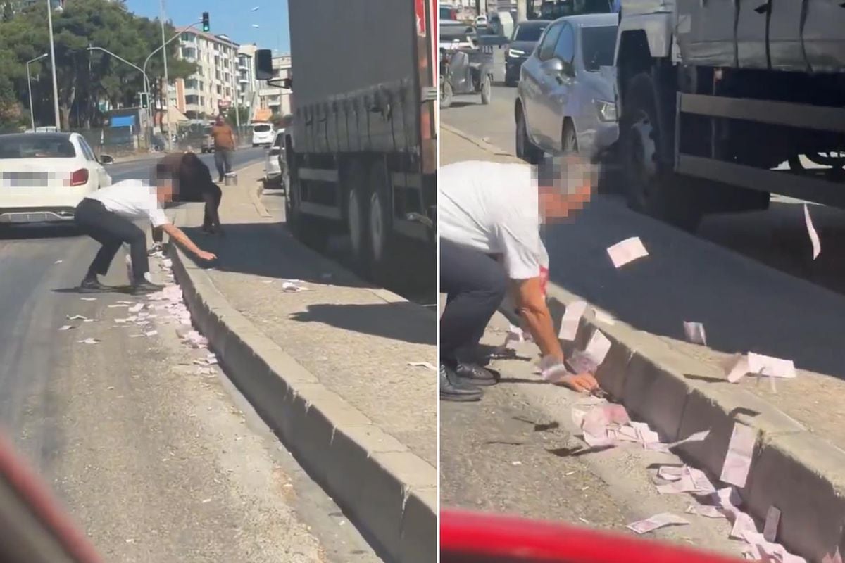 Film değil gerçek! Ağzına kadar para dolu çuvalı yola düşürdüler