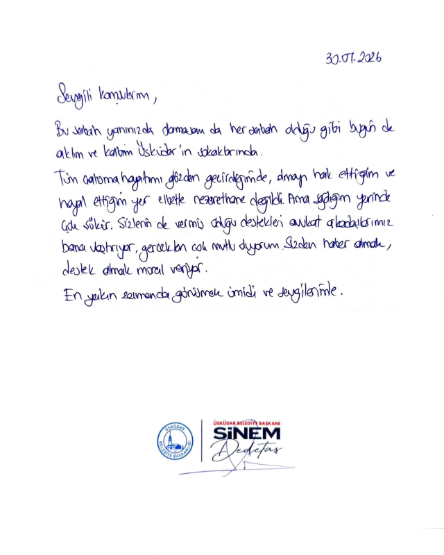 Son Dakika... Gözaltına alınan Sinem Dedetaş'tan ilk açıklama: 'Aklım ve kalbim Üsküdar’ın sokaklarında'