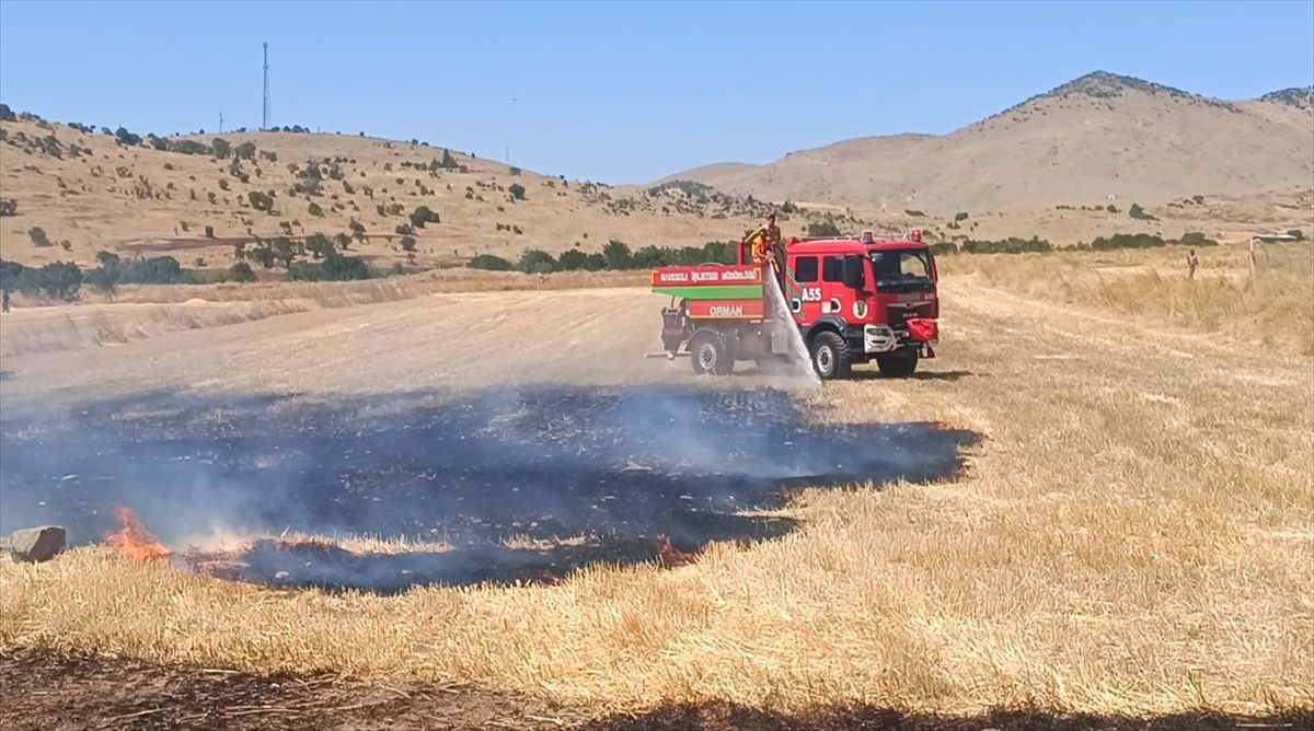 Sandıklı'da çıkan anız yangını söndürüldü