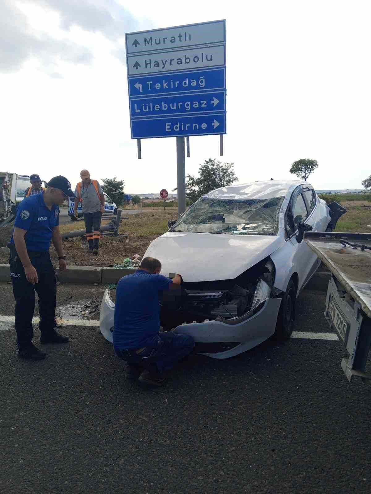 Tekirdağ’da trafik kazası: 2 yaralı