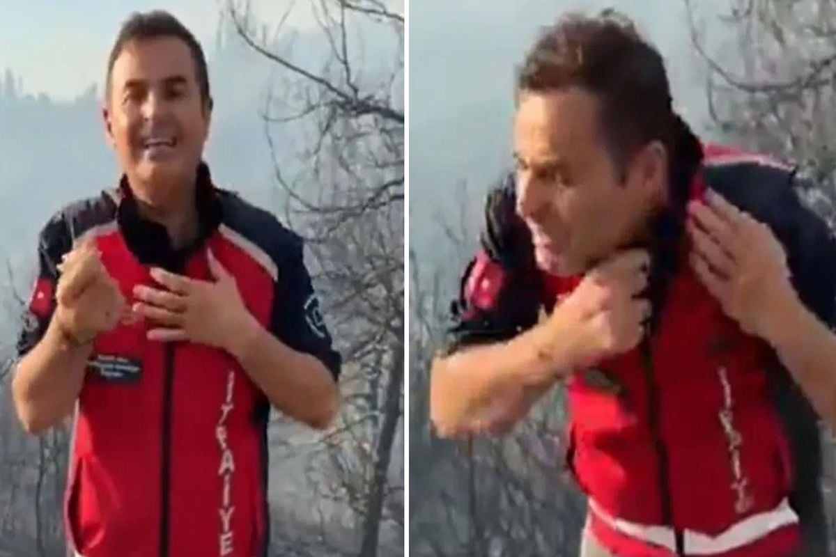 Balıkesir Büyükşehir Belediye Başkanı Ahmet Akın, yangını anlatırken yaralandı