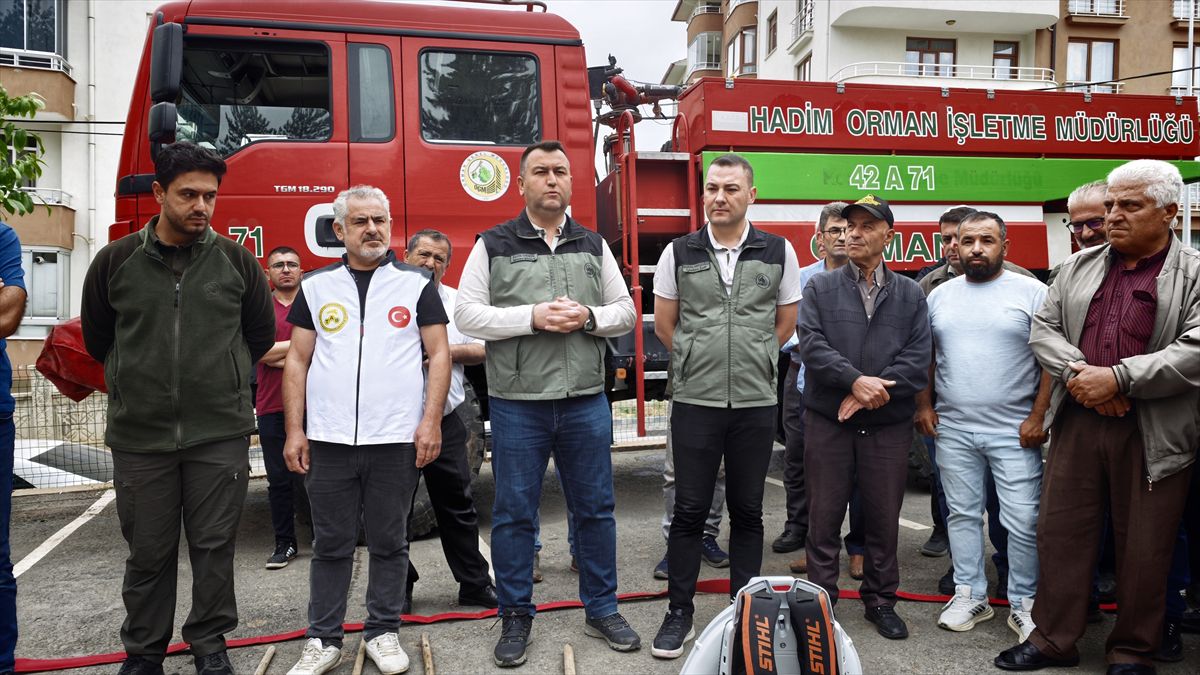 Bozkır'da arıcılara yangınla mücadele eğitimi verildi