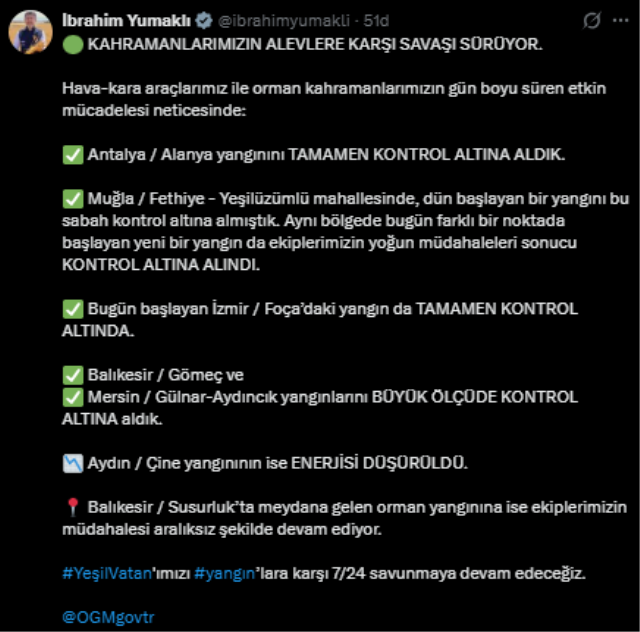 Gaziantep'teki orman yangını kontrol altına alındı